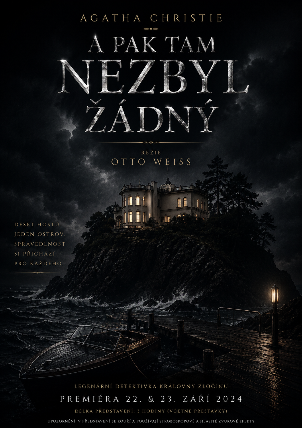 Hlavní plakát inscenace A pak tam nezbyl žádný
