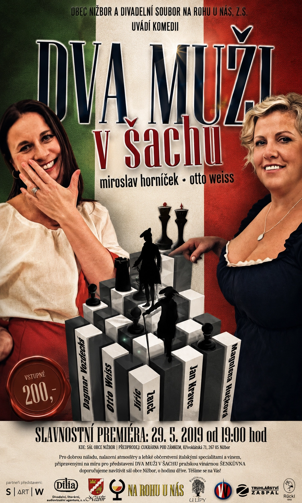 Plakát inscenace Dva muži v šachu